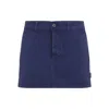 Miu Miu Embroidered Logo Mini Skirt