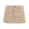 Miu Miu A-line Mini Skirt In Beige