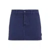 Miu Miu Embroidered Logo Mini Skirt In Green