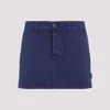 Miu Miu Embroidered Logo Mini Skirt In Indaco