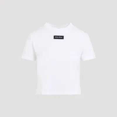 Miu Miu Cotton Mini Turtleneck Sweater In White