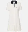 Miu Miu Minikleid Mit Logo-stickerei In White