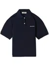 Miu Miu Logo-embroidered Polo Shirt In Bleu