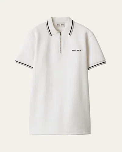 Miu Miu Cotton Pique Short-sleeve Polo Mini Dress