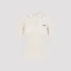 Miu Miu Openwork Polo T-shirt In Neutral