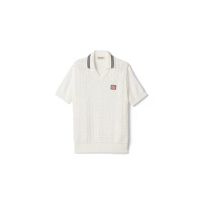 Miu Miu Cotton Polo Shirt In White