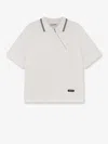 Miu Miu Cotton Polo Shirt With Asymmetric Zip In White