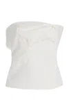 Miu Miu Cotton Poplin Bustier Top In White