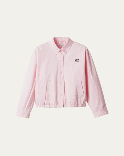 MIU MIU COTTON POPLIN BUTTON-FRONT SHIRT JACKET