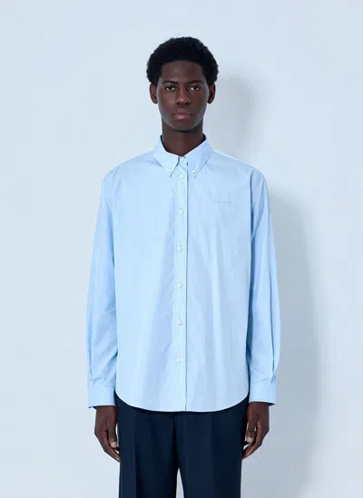 Miu Miu Cotton Poplin Button-down Shirt In Blue