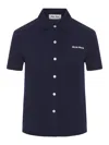 Miu Miu Short-sleeved Shirt In Blue