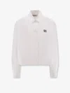 Miu Miu Cotton Shirt With  Embroidery In White