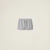 Miu Miu Cotton Shorts With Drawstring And Elastic Waistband