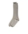 Miu Miu Cotton Socks In Gray