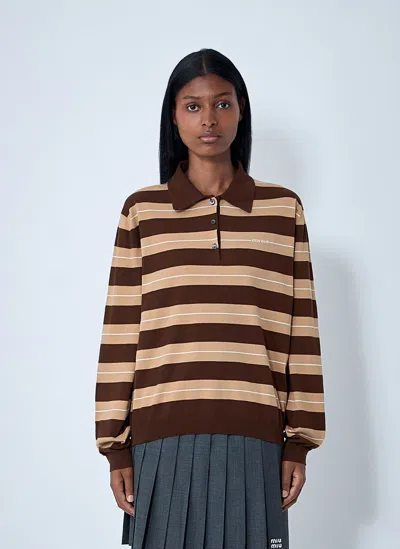 Miu Miu Cotton Striped Polo Shirt