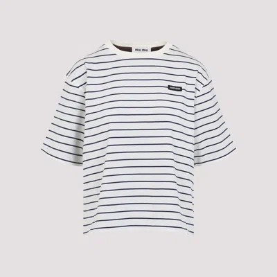 Miu Miu Cotton T-shirt In White