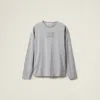 Miu Miu Grey Cotton T-shirt With Logo In Grey