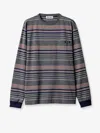 Miu Miu Cotton T-shirt With Striped Pattern In Multi
