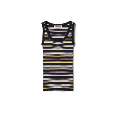 Miu Miu Cotton Tank Top In Multi
