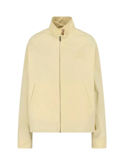 Miu Miu Cotton Twill Jacket In Yellow