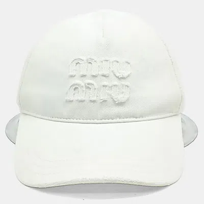 Pre-owned Miu Miu Cotton White Cap