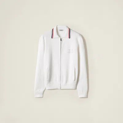 MIU MIU COTTON ZIPPER CARDIGAN