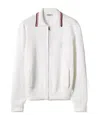 Miu Miu Stretch Cotton Blend Cardigan With Contrast Collar In White