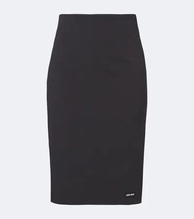 Miu Miu Cotton-blend Poplin Pencil Skirt In Black