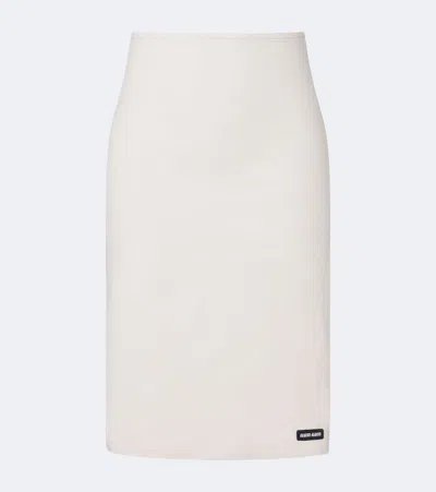 Miu Miu Cotton-blend Poplin Pencil Skirt In White