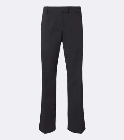 Miu Miu Cotton-blend Poplin Straight Pants In Animal Print