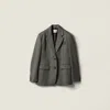 Miu Miu Cover Fabric Single-breasted Jacket In Gray