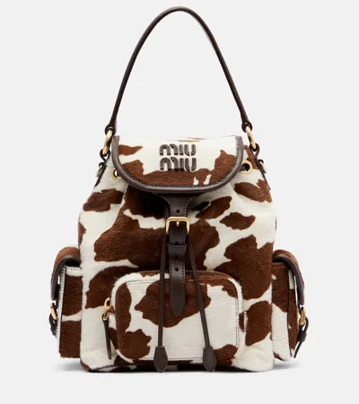 Miu Miu Cow-print Calf Hair Backpack
