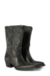 Miu Miu Leather Boots In Nero