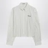 Miu Miu Cream Striped Button-down Shirt In White