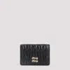 Miu Miu Lamb Leather Wallet Compact Design Gold-toned Hardware