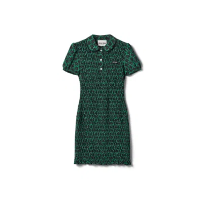 Miu Miu Crêpe De Chine Mini-dress In Green