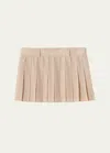 Miu Miu Crepe De Chine Pleated Mini Skirt In F0627 Albino