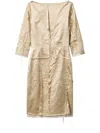 Miu Miu Satin Silk Knee-length Dress In Deserto