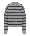 Miu Miu Crew Neck Long Sleeve Sweater In Gold