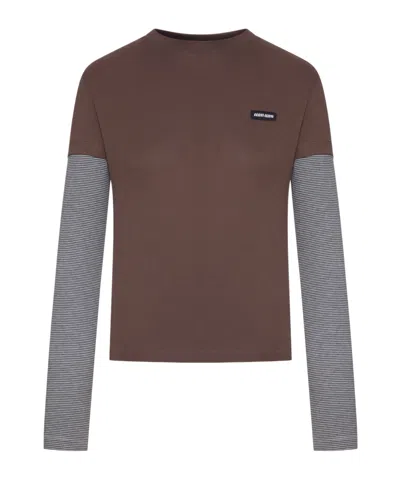 Miu Miu Crew Neck Long-sleeved T-shirt In Animal Print
