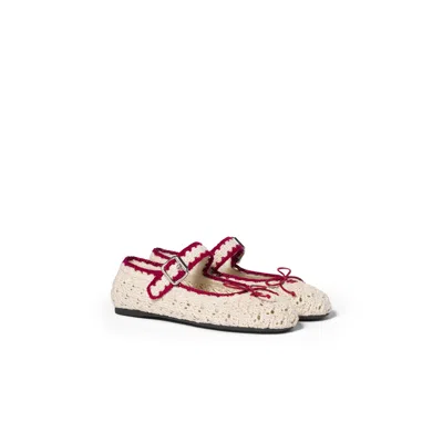 Miu Miu Crochet Ballerinas In Multi