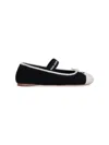 Miu Miu Women Crochet Knit Ballet Flats In Black