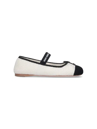 MIU MIU CROCHET KNIT BALLET FLATS
