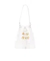 Miu Miu Crochet Knitted Bucket Bag In White