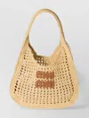 Miu Miu Crochet Net Tote Bag In Yellow