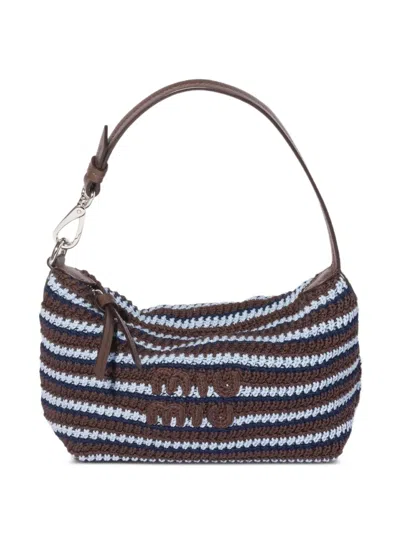 Miu Miu Crochet Pouch In Brown