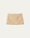 Miu Miu Crochet-trim Boucle Mini Skirt In Avorio Oro
