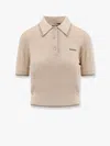 Miu Miu Crop Ribbed Cotton Polo Shirt