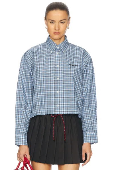 MIU MIU CROPPED BUTTON UP TOP