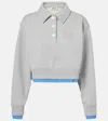 Miu Miu Cotton Fleece And Poplin Sweatshirt In Grey